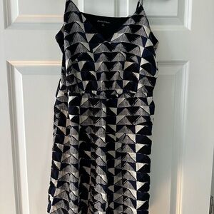 Madewell Navy and White Patterned Midi Dress